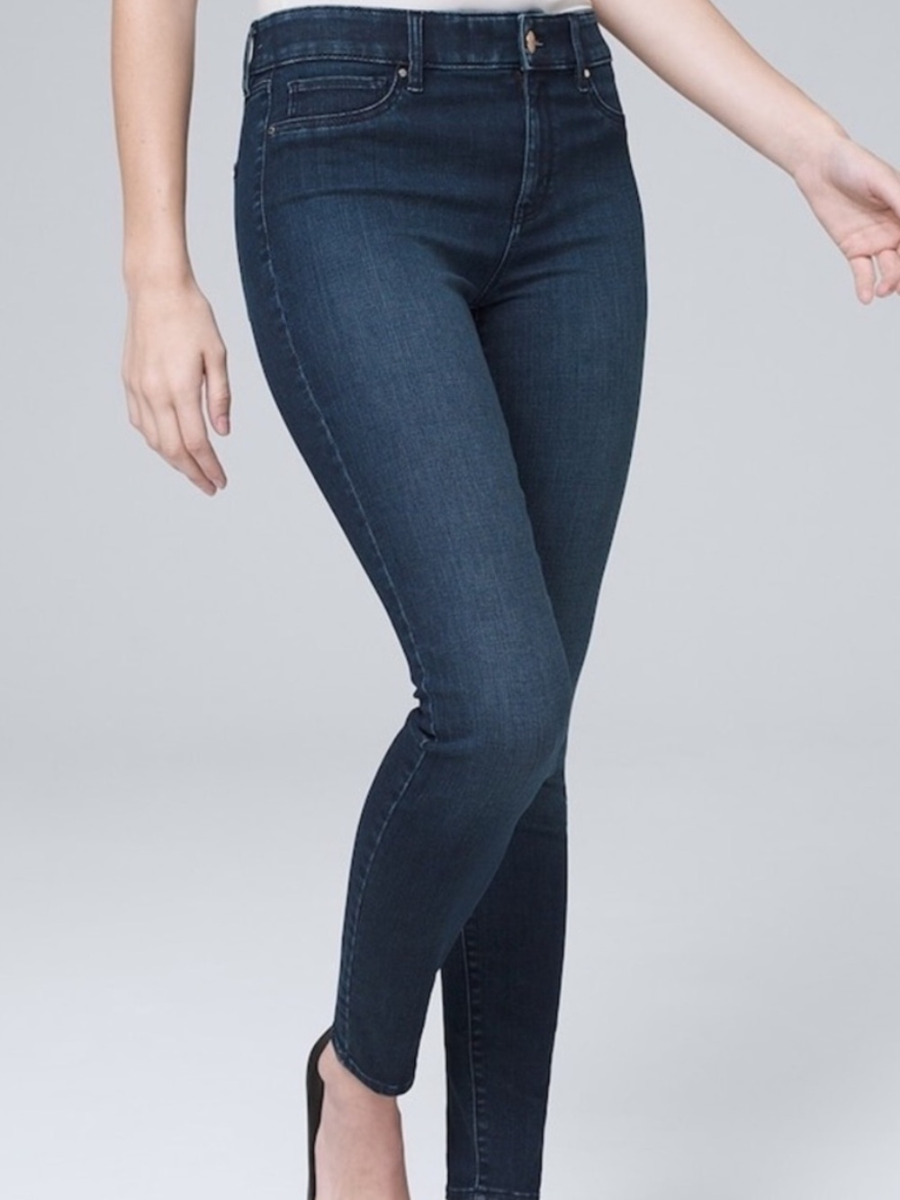 Women's White House Black Market Dark Wash Skinny Jeans Size Medium 8/10